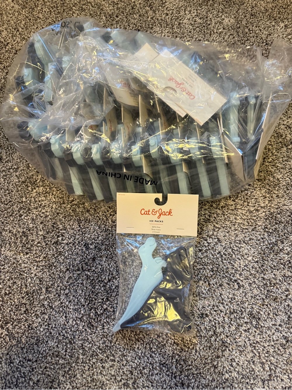Cat & Jack Light Blue Dinosaur Ice Packs - (2ct per pack) Bundle of 20 packs!